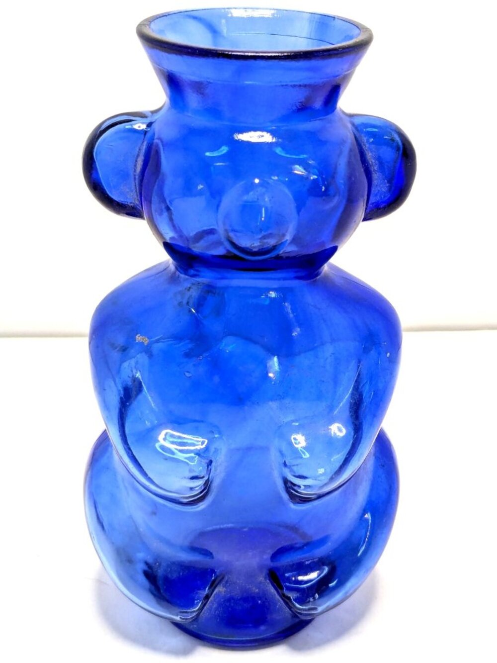 Vintage Cobalt Blue Glass Koala Bear Bud Vase 1950s Maryland Glass Corporation